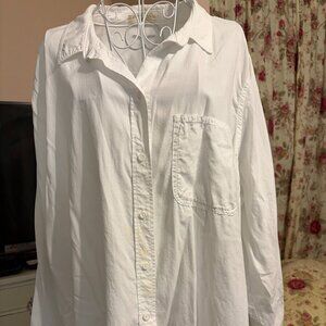 Womens Lyocell Blouse by Side Stitch, White sz P2X